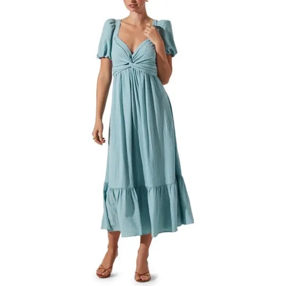 NWT ASTR the Label puff sleeve tie back dress